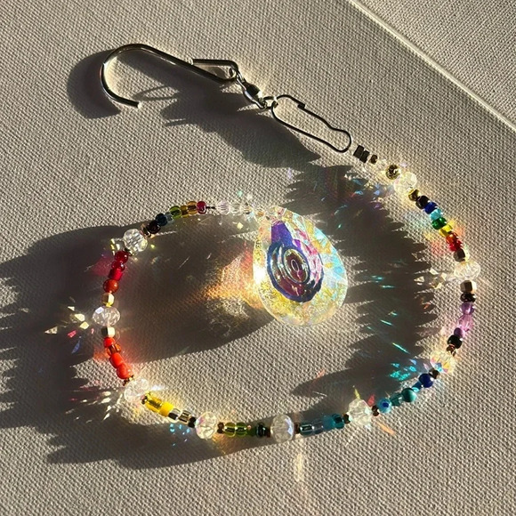 β¨ Handmade rainbow crystal suncatcher w crystal prism ππ Window or Car decor - Picture 6 of 10
